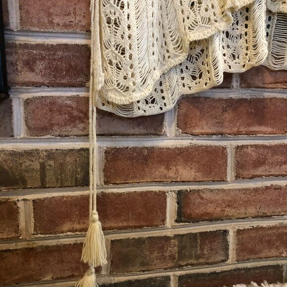 Crochet Boho Lace Hippy Top Cover Up Beachwear Boatwear Peekaboo One Size - Picture 2 of 11